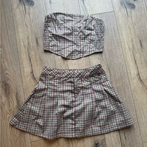 NWOT h&m gingham skirt set divided Plaid Skirt Set